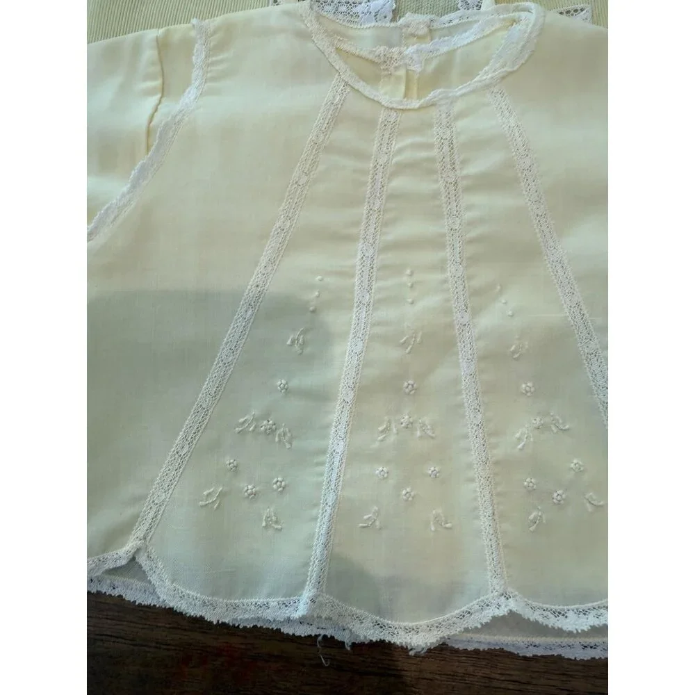 Vintage 70's Handmade Baby Christening Jacket/top w/ blanket.